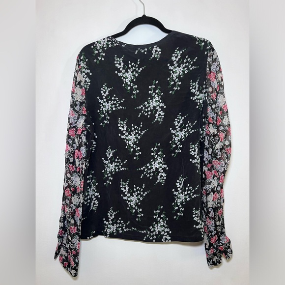 Equipment Femme Liam Silk Contrast-Sleeve Tee - Picture 7 of 10